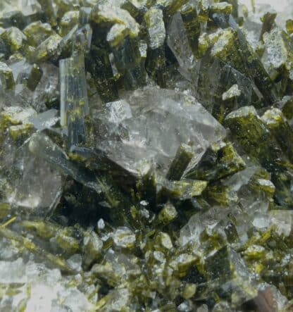 Épidote et Quartz fumé, Tête de la Toura, Les Deux Alpes, Oisans, Isère.