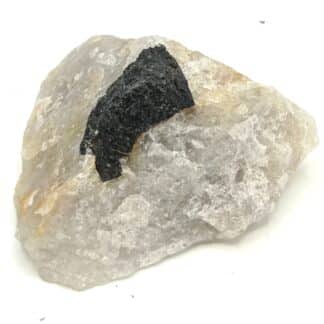 Tourmaline noire et Quartz, Beauchaud, Saint-Pierre-la-Bourlhonne, Puy-de-Dôme.