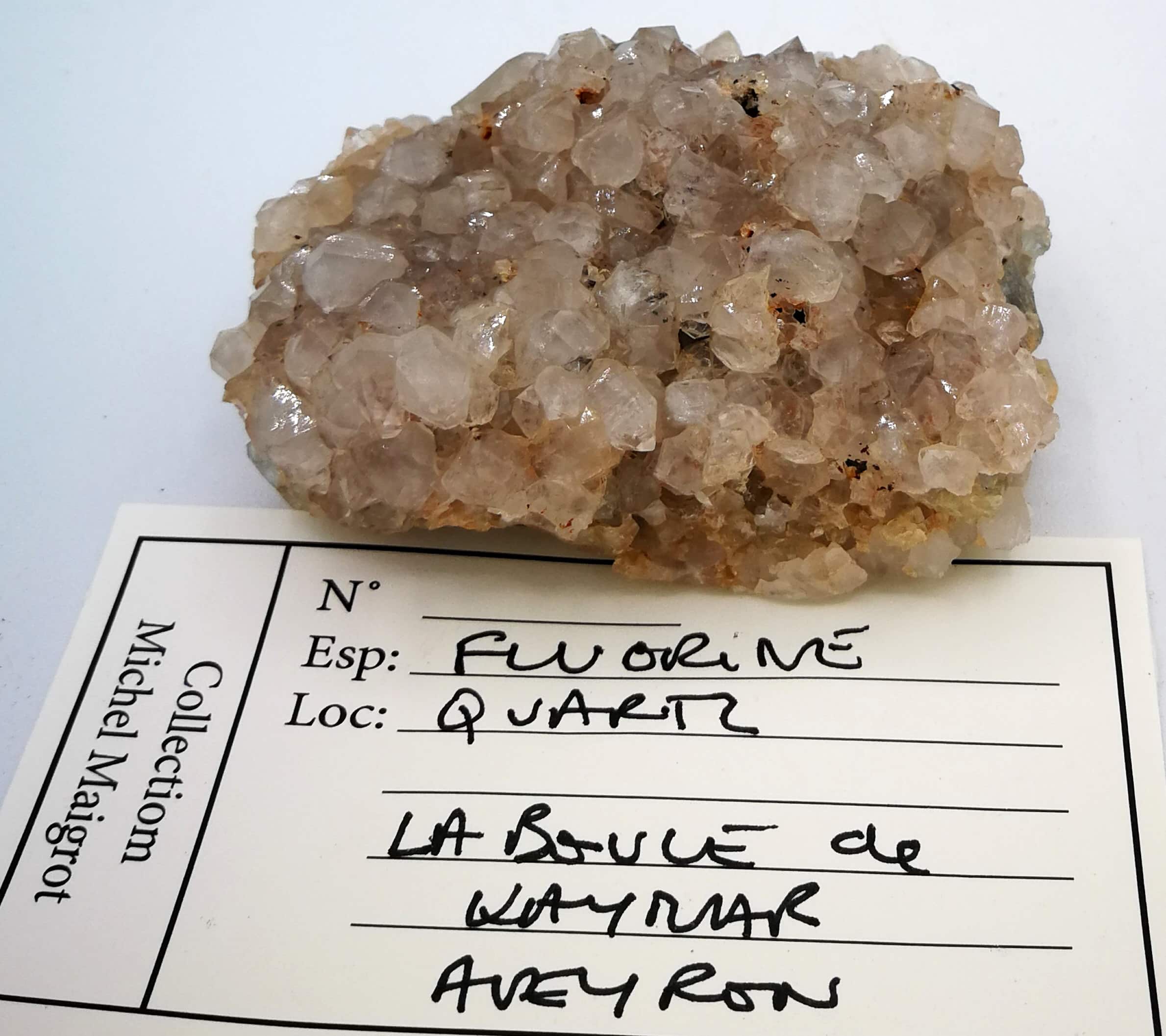 Fluorite, Quartz, la Boule du Kaymar, Aveyron,