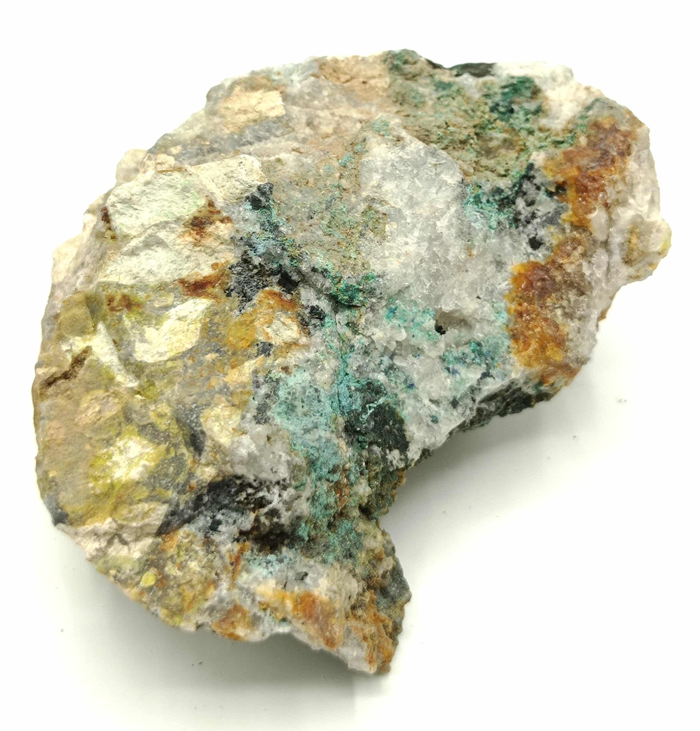 Chalcopyrite et Malachite, Filon Teutschgrund, Giromagny, Territoire de Belfort.