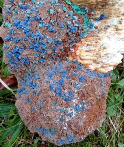 Tétraédrite pseudo en Azurite, et Baryte, Usclas du Bosc, Loiras, Hérault.