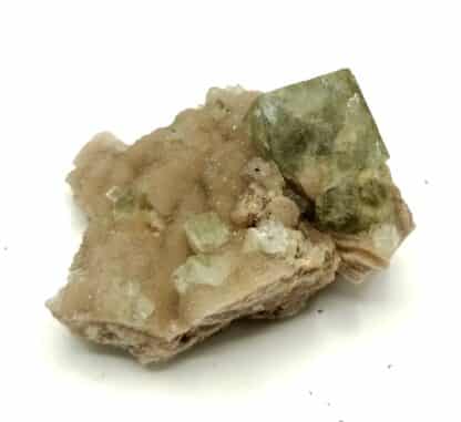 Fluorine (Fluorite) sur Quartz, Marsanges, Haute-Loire, Auvergne.