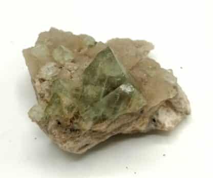 Fluorine (Fluorite) sur Quartz, Marsanges, Haute-Loire, Auvergne.