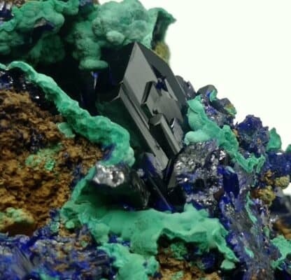 Azurite et Malachite, Touissit, Maroc.