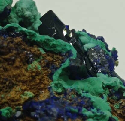 Azurite et Malachite, Touissit, Maroc.