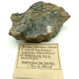 Pyrite, Mispickel et Jamesonite, Pont Vieux, Tauves, Puy-de-Dôme, Auvergne.