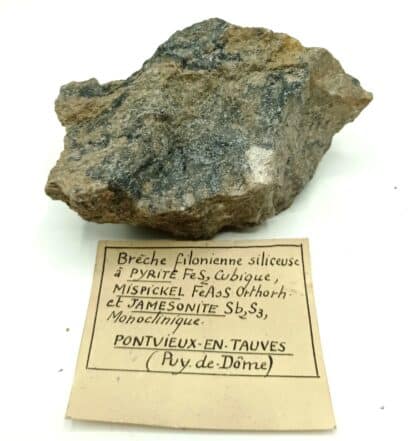 Pyrite, Mispickel et Jamesonite, Pont Vieux, Tauves, Puy-de-Dôme, Auvergne.