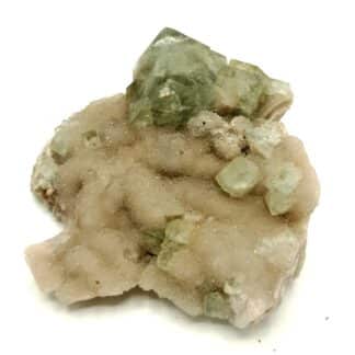 Fluorine (Fluorite) sur Quartz, Marsanges, Haute-Loire, Auvergne.