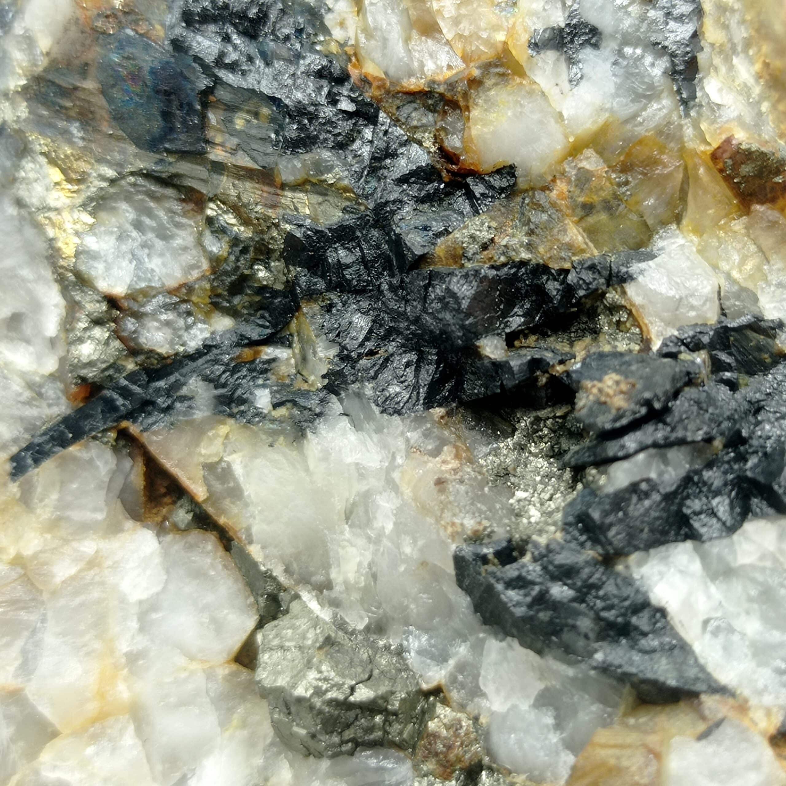 Wolframite et Pyrite, Puy-les-Vignes, Haute-Vienne, Limousin.