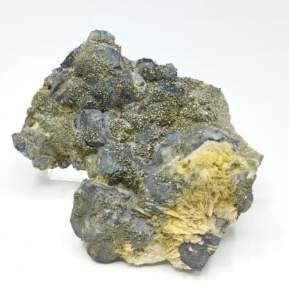 Pyrite et Baryte sur Galène, Champagnac, Rochechouart, Haute-Vienne.