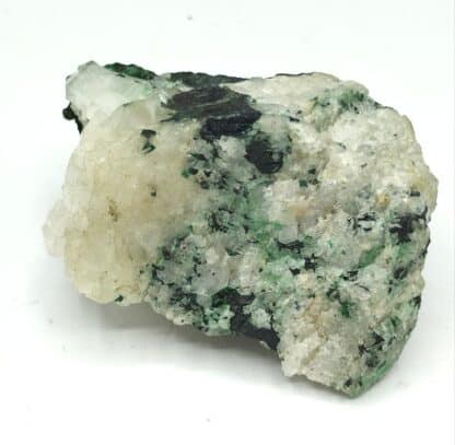 Erinite (Chalcophyllite) sur Quartz, Comté de Limerick, Irlande.