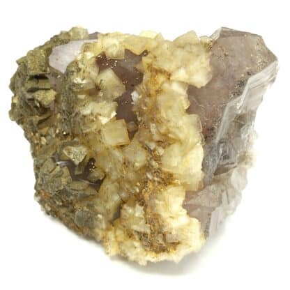 Améthyste, Dolomite et Pyrite, La Besse, Saint-Julien-aux-Bois, Corrèze.