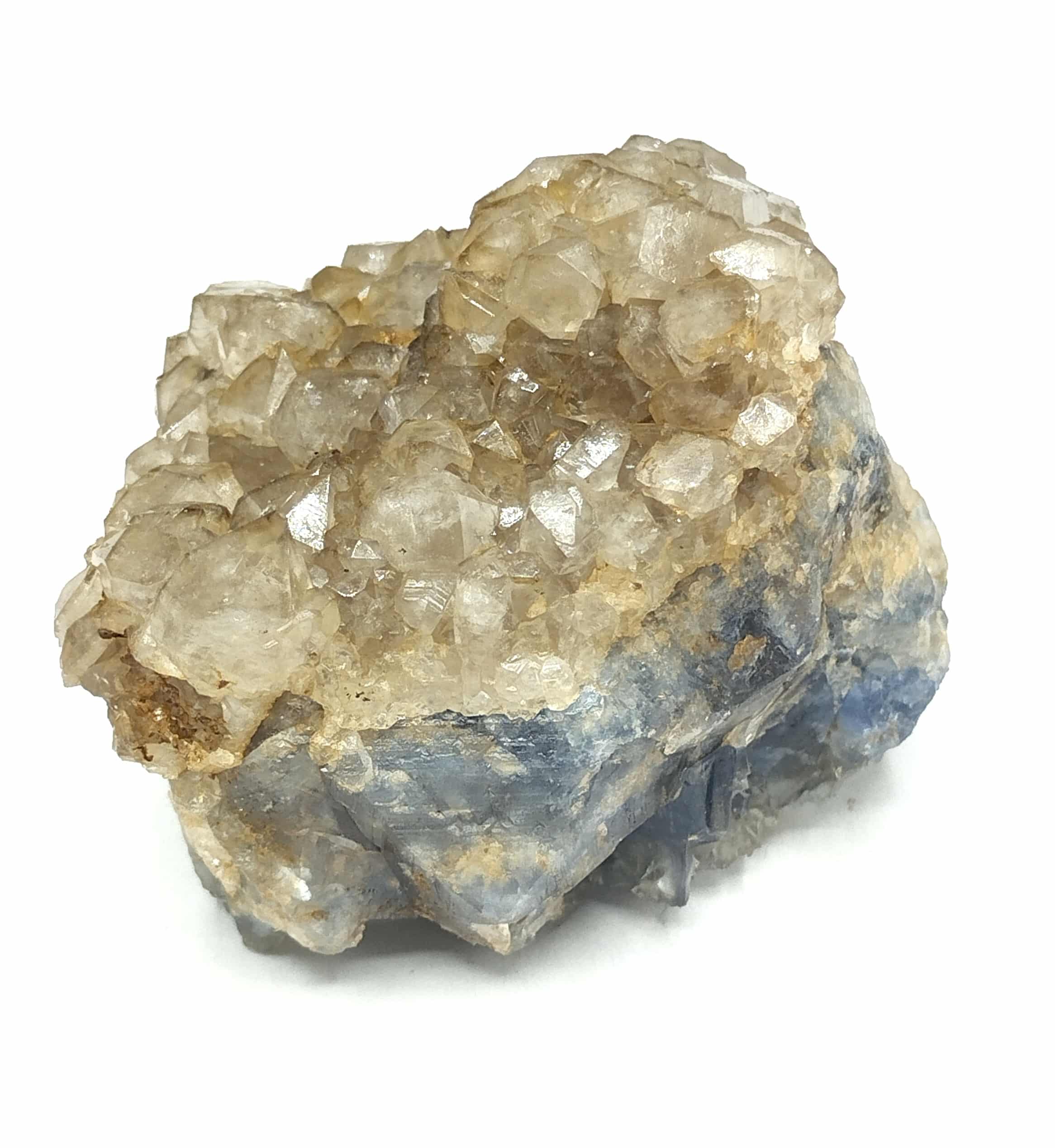 Quartz sur Fluorine bleue, Les Salles, Ussel, Corrèze.