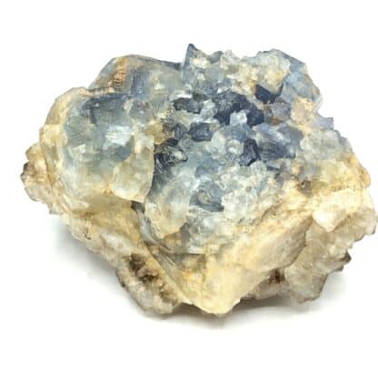 Quartz sur Fluorine bleue, Les Salles, Ussel, Corrèze.