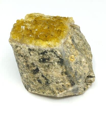 Fluorine (Fluorite) et Pyrite, Chaptelat, Haute-Vienne, Limousin.