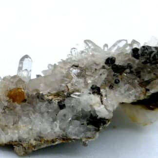 Monazite et cristaux de quartz, La Lauzière, Savoie.