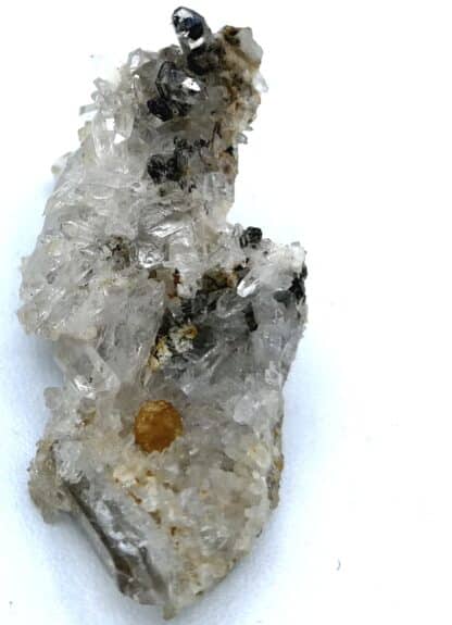 Monazite et cristaux de quartz, La Lauzière, Savoie.