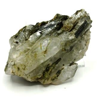 Épidote sur Quartz, Le Cornillon, Oisans, Isère.