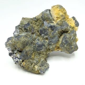 Pyrite et Baryte sur Galène, Champagnac, Rochechouart, Haute-Vienne.