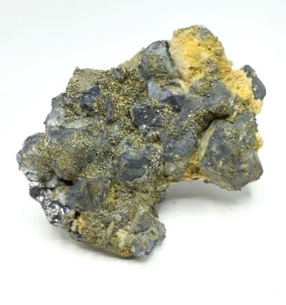 Pyrite et Baryte sur Galène, Champagnac, Rochechouart, Haute-Vienne.