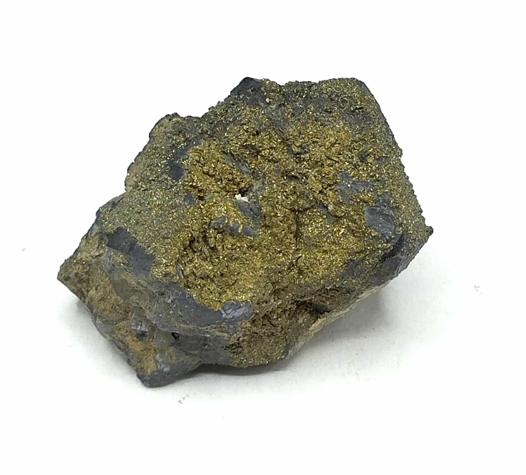 Pyrite sur Galène, Rochechouart, Haute-Vienne, Limousin.