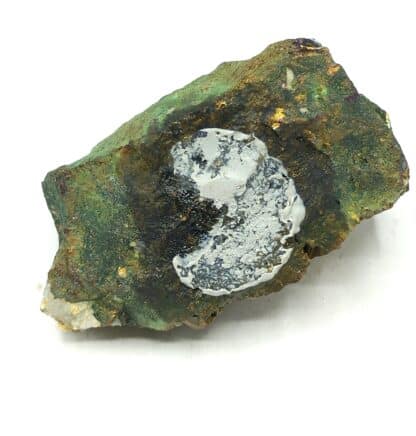 Brochantite sur Chalcopyrite, Le Burc (Burg), Tarn.