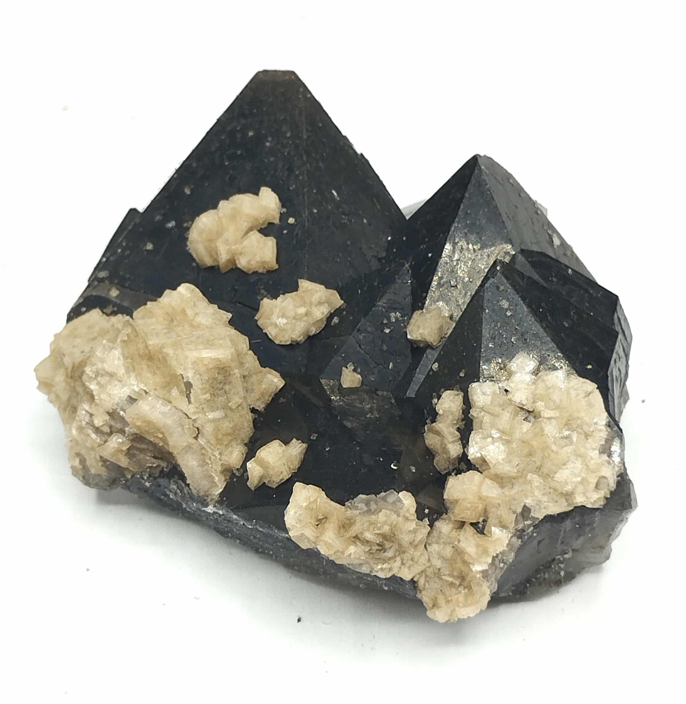 Dolomite sur Quartz fumé, La Besse, Saint-Julien-aux-Bois, Corrèze.