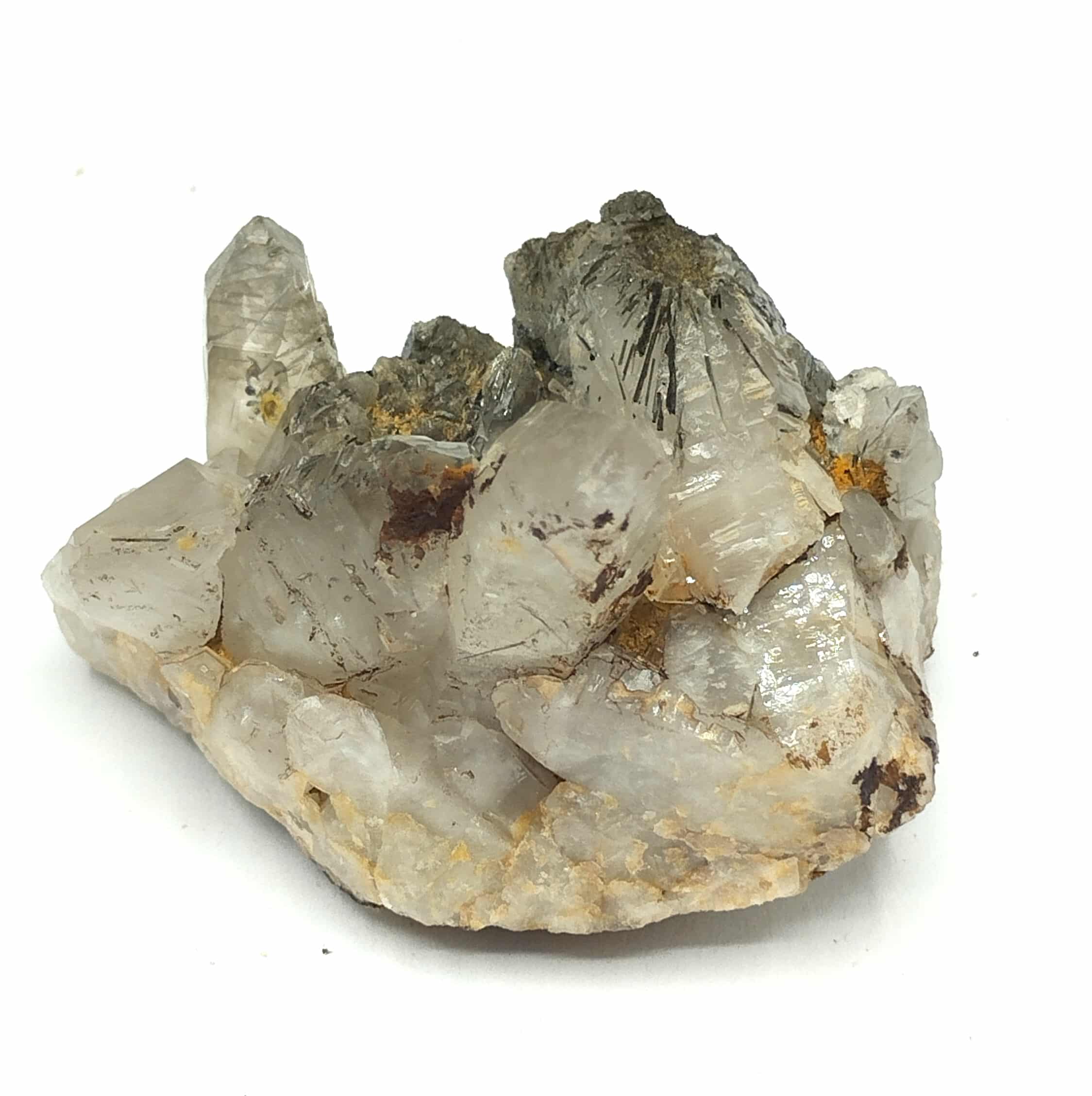 Tourmaline (Schorl) dans Quartz, Puy-les-Vignes, Haute-Vienne, Limousin.