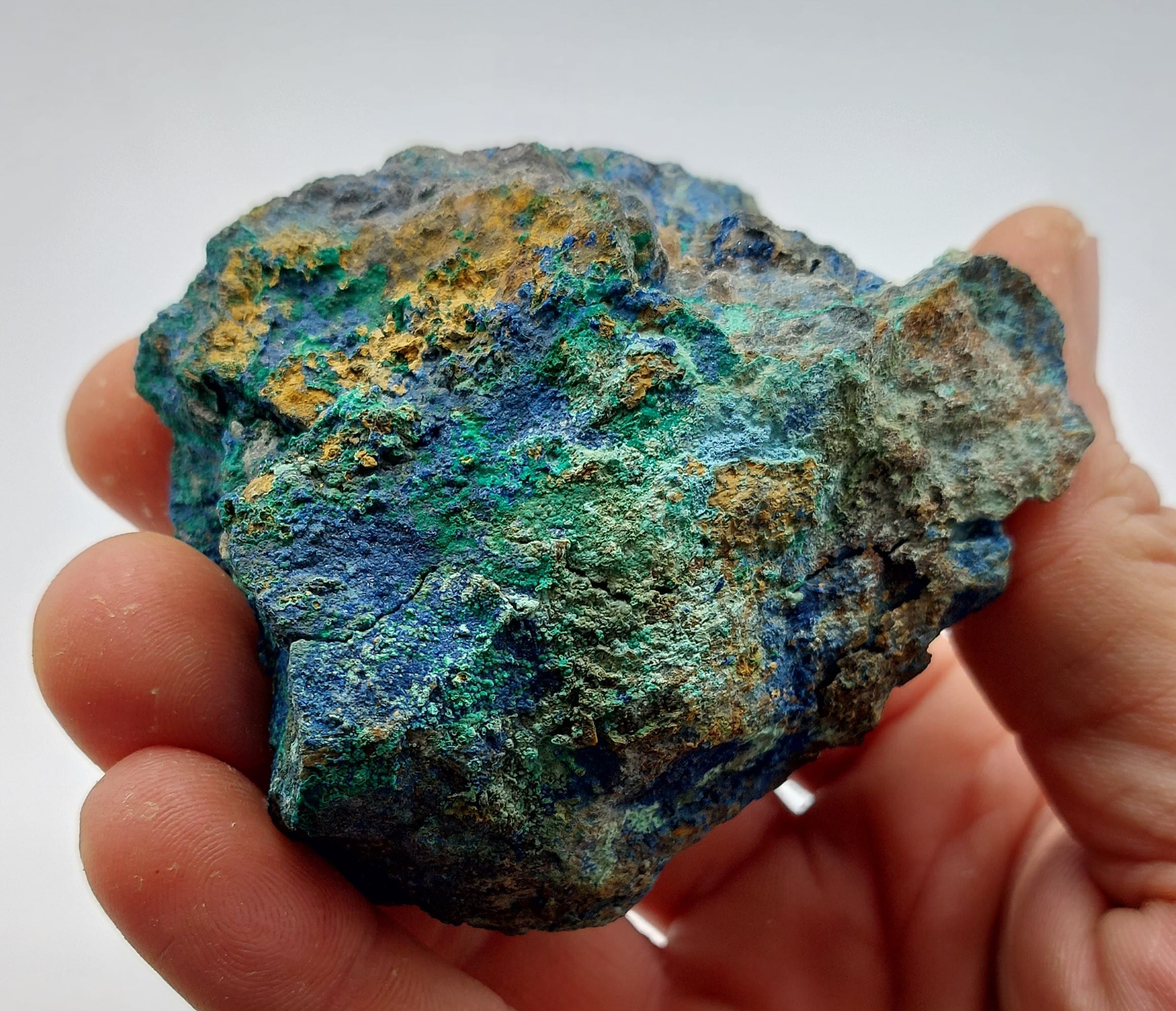 Linarite, Plumbojarosite, mine de Valcroze, Alzon, Gard.