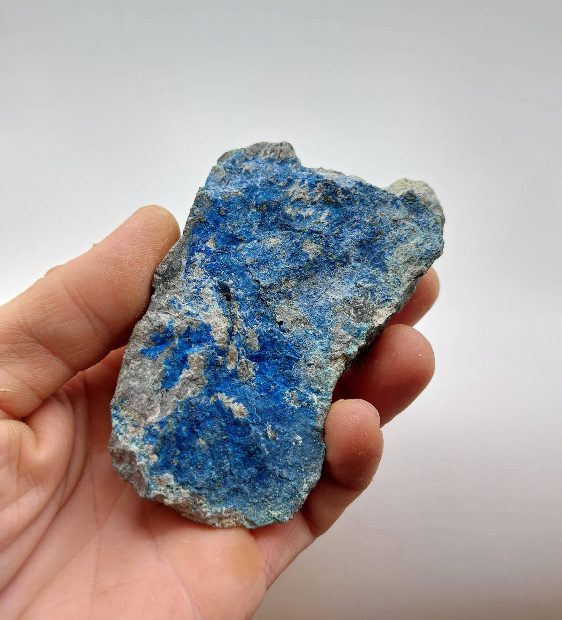 Linarite, mine de Valcroze, Alzon, Gard.