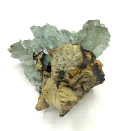 Baryte (Barytine) et Malachite, Shangulowe, Katanga, Congo RDC.