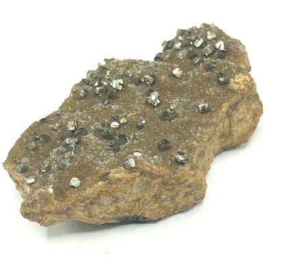 Pyrite sur Sidérite, Mine de Peyrebrune, Tarn.