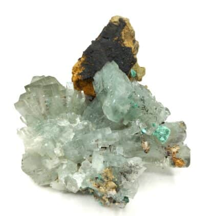 Baryte (Barytine) et Malachite, Shangulowe, Katanga, Congo RDC.