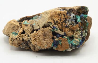 Azurite, malachite, cerusite, smithsonite, Cabrières, Hérault.