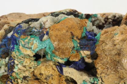 Azurite, malachite, cerusite, smithsonite, Cabrières, Hérault.