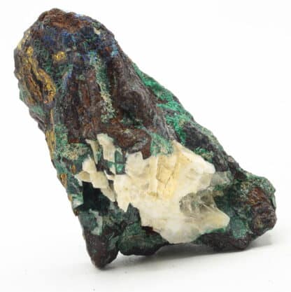 Chalcopyrite, malachite, azurite, baryte, La Gardette, Oisans.