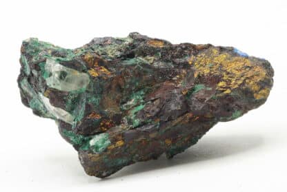 Chalcopyrite, malachite, azurite, baryte, La Gardette, Oisans.