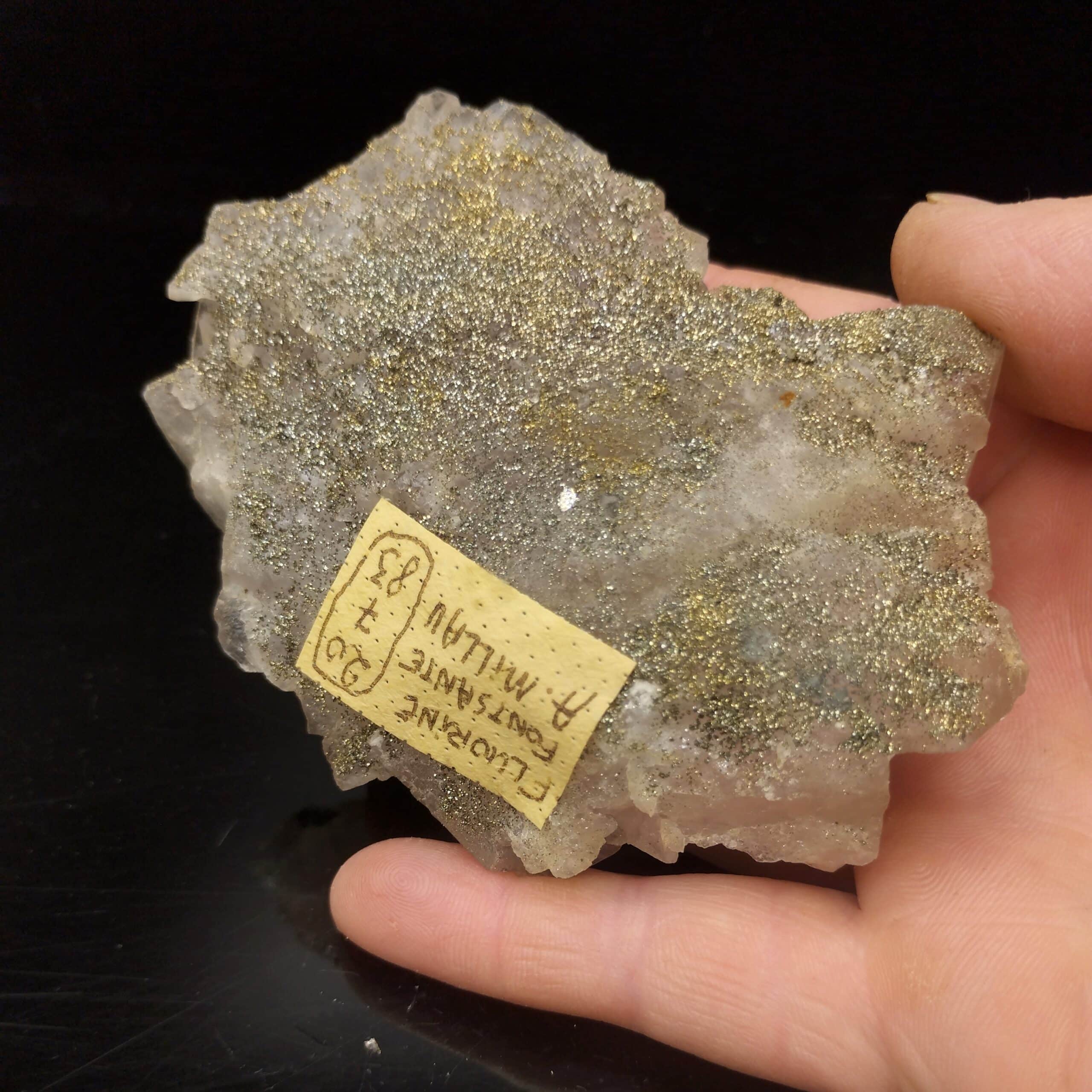 Fluorite (Fluorine) et Pyrite, Mine de Fontsante, Var.