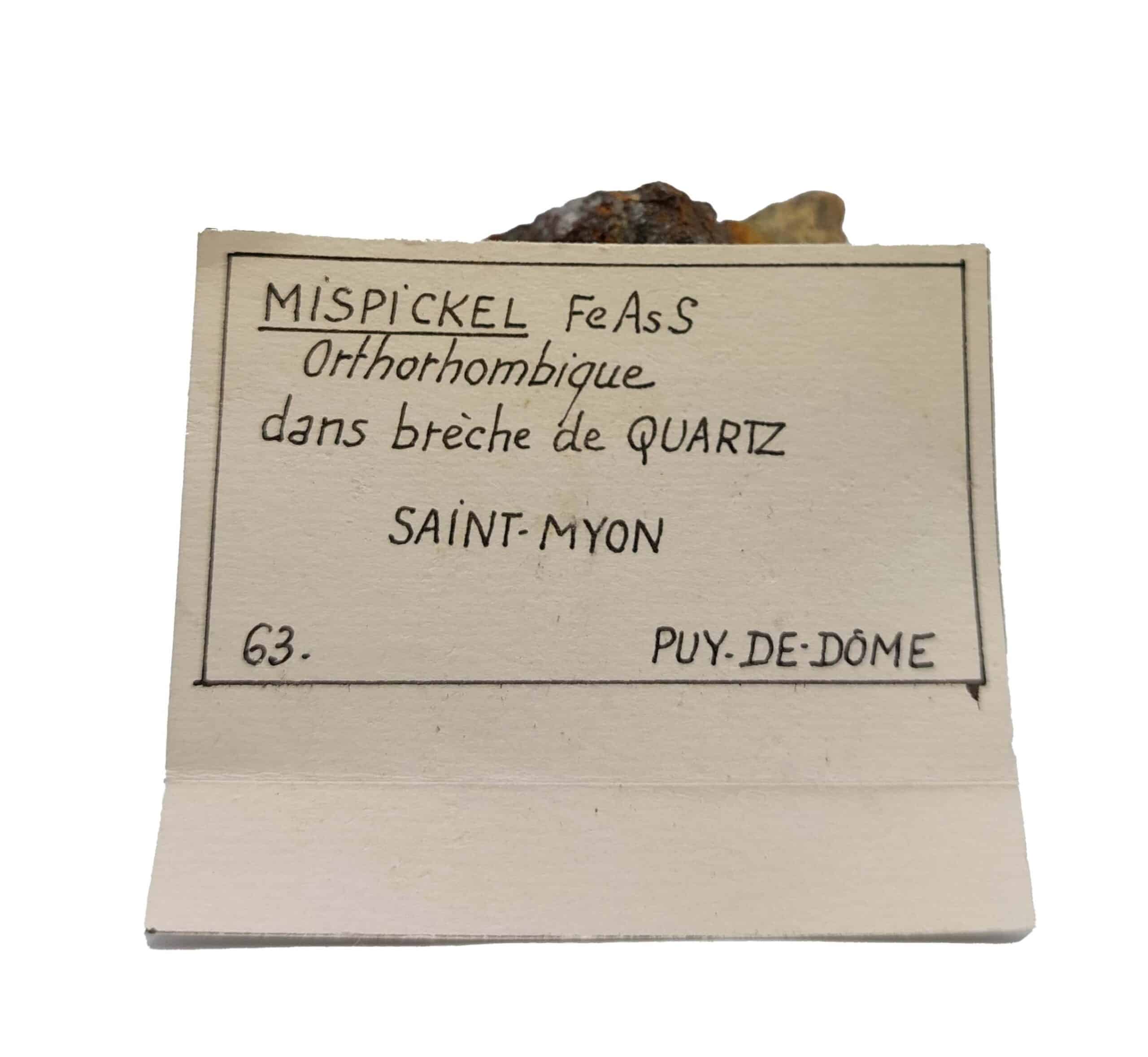 Mispickel (Arsénopyrite), Saint-Myon, Puy de Dôme.