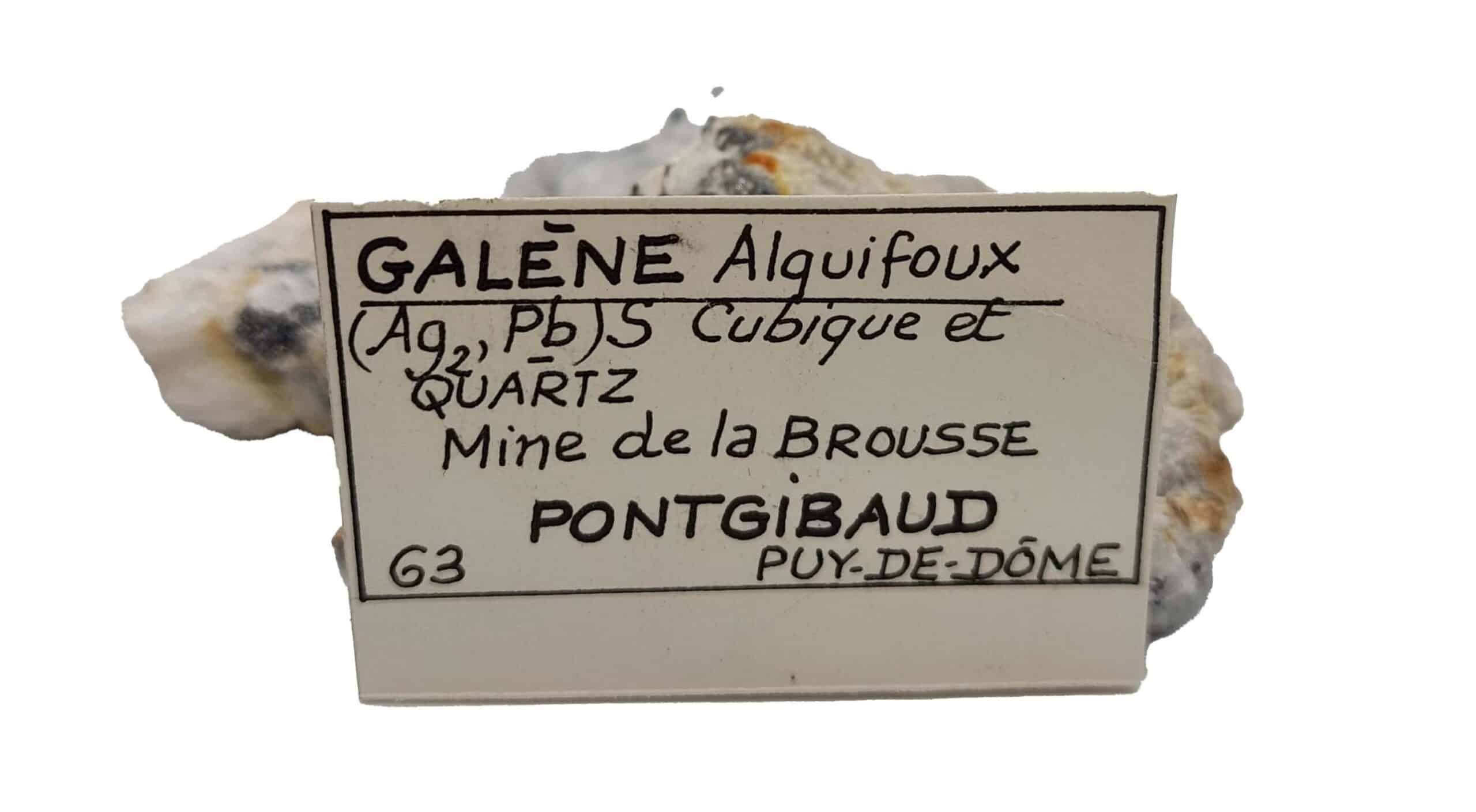 Lot de Galène, Mine de la Brousse, Pontgibaud, Puy de Dôme.