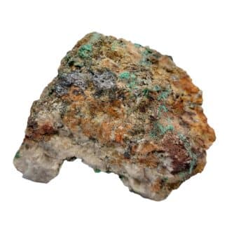 Molybdénite, Chalcopyrite et Malachite, Chateau-Lambert, Haute-Saône.