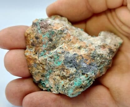 Molybdénite, Chalcopyrite et Malachite, Chateau-Lambert, Haute-Saône.