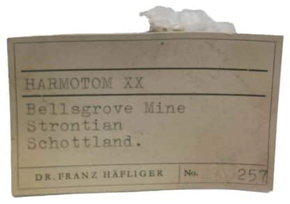 Harmotome, Bellsgrove Mine, Strontian, Écosse.