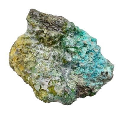 Tallingite, Stannite, Paratacamite, Botallackite et Varlammofite, Cligga Head, Cornwall, Royaume-Uni.