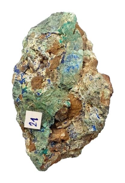 Rosasite, Azurite et Bournonite, La Sanguinède, Montdardier, Gard.