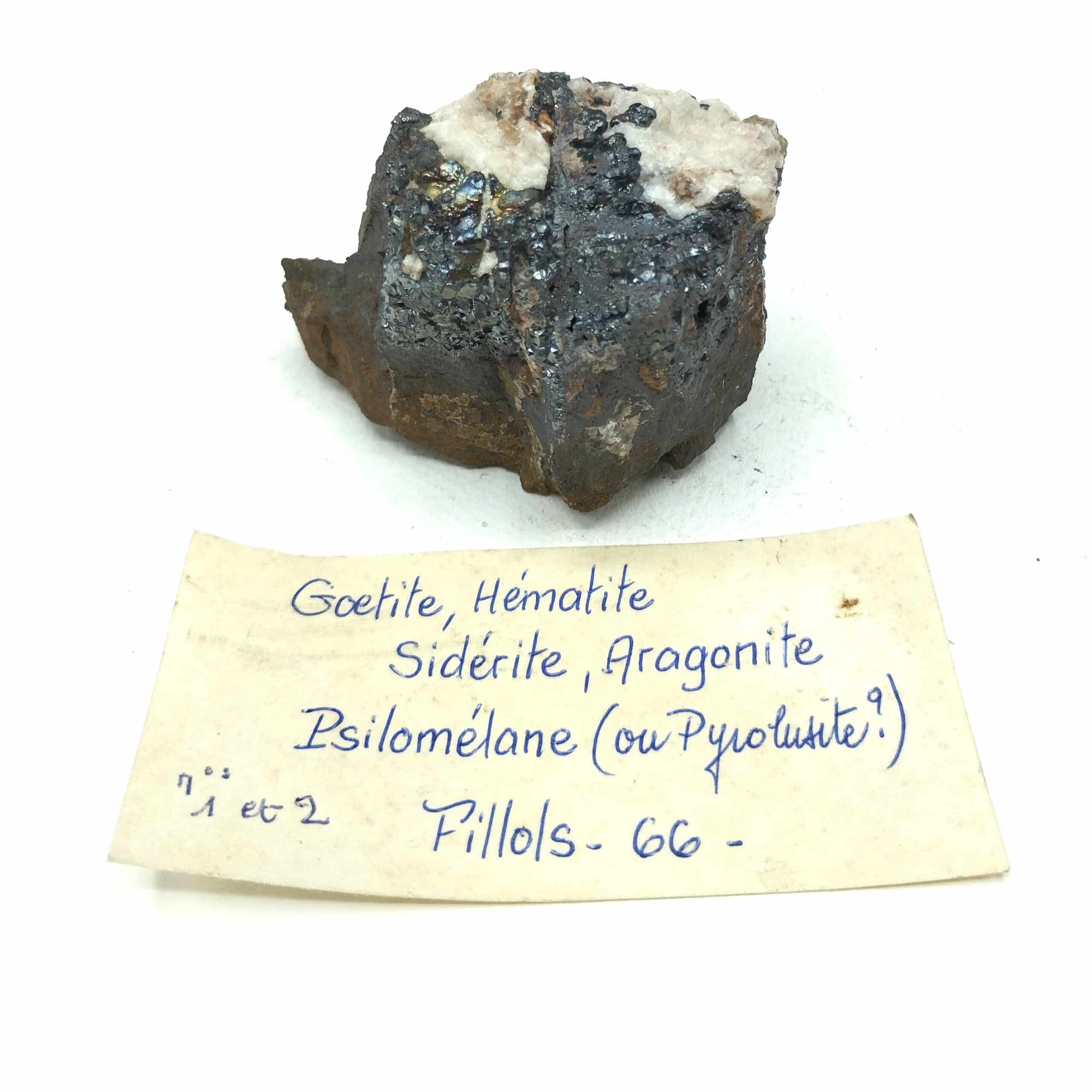 Goethite, Hématite & Aragonite, Fillols, Pyrénées-Orientales.