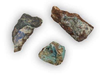 Lot de Blende, Cérusite, Smithsonite, Malachite et Azurite, La Sanguinède, Montdardier, Gard.