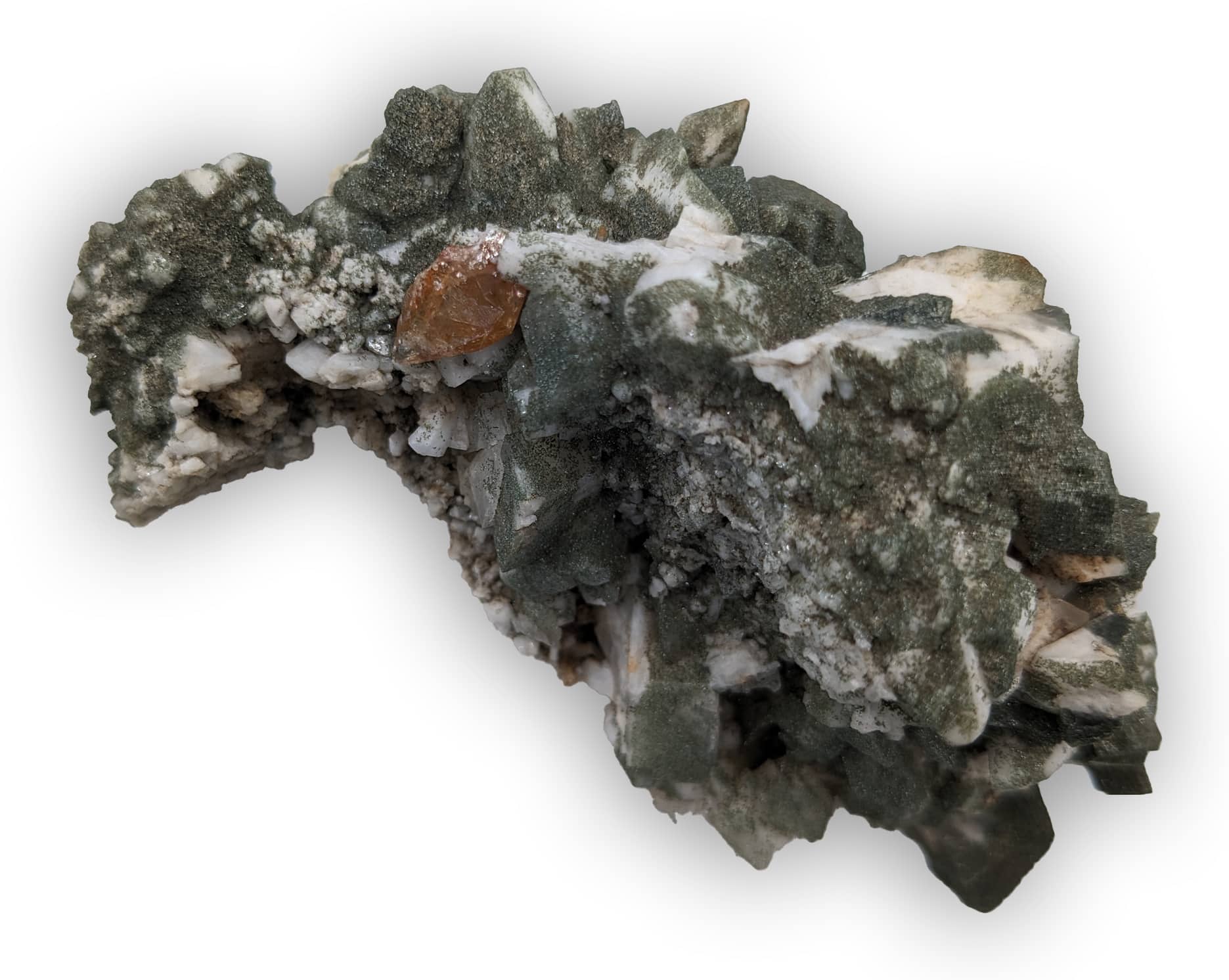 Titanite et Adulaire, Druntobel, Grisons, Suisse.