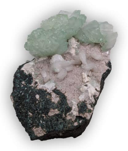 Apophyllite et Stilbite, Pune, Maharashtra, Inde.