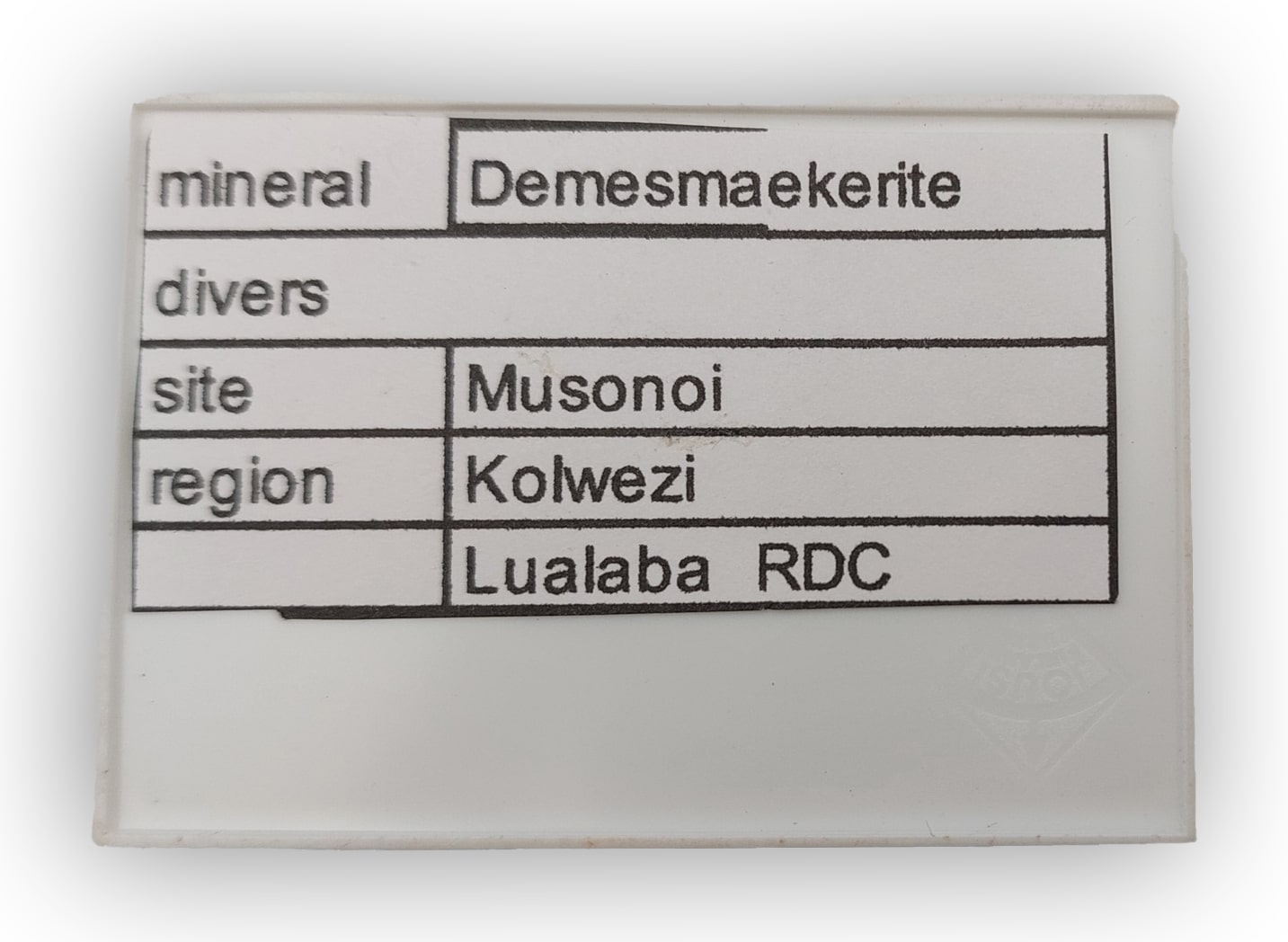 Demesmaekerite, Musonoi, Kolwezi, Katanga, Congo (RDC).